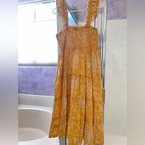 Torrid Yellow Floral Midi Dress